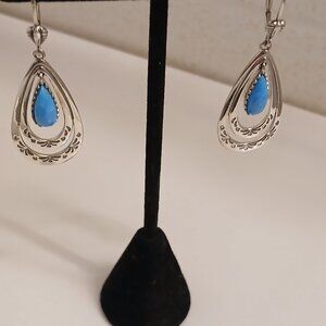 Sterling Silver Teardrop Gemstone Earrings